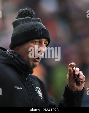 Aktenfoto von 17-12-2022 von Leicester Tigers Cheftrainer Steve Borthwick. Steve Borthwick wird am Montag als Englands neuer Cheftrainer bestätigt, was die Nachrichtenagentur der PA versteht. Foto: Samstag, 17. Dezember 2022. Ausgabedatum: Sonntag, 18. Dezember 2022. Stockfoto