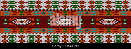Eine traditionelle Zierde von Völkern und Ländern Lateinamerikas, in der reiche Farben Aufmerksamkeit und Reichtum wecken. Webteppiche für Frauen mit Zierde Stock Vektor