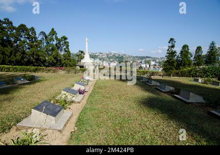 Der Kriegsfriedhof auf dem Garrison Hill in Kohima ist eine Schlacht zwischen den britischen Alliierten und den Japanern während des 2. Weltkriegs Stockfoto