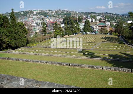 Der Kriegsfriedhof auf dem Garrison Hill in Kohima ist eine Schlacht zwischen den britischen Alliierten und den Japanern während des 2. Weltkriegs Stockfoto