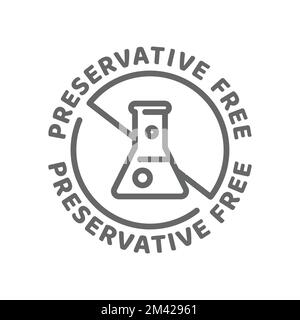 Symbol für konservierungsmittelfreien Vektor. Inhaltsstoffetikett, keine Konservierungsstoffe. Stock Vektor