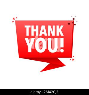 Dankeschön Banner, Label, Vorlage. Vektordarstellung. Stock Vektor