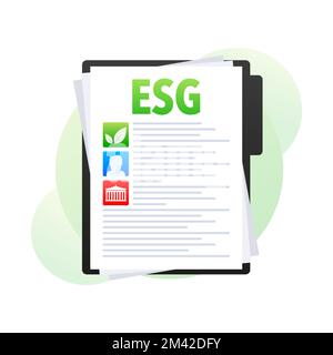 ESG – Dokumentdatei für Umwelt-, Sozial- und Unternehmensführung Stock Vektor