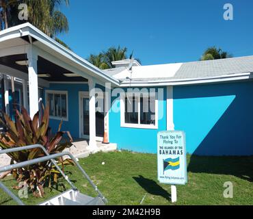 Der kleine Flughafen in South Bimini auf den Bahamas Stockfoto