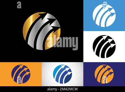 Moderne Vektorvorlage für Logos in verschiedenen Farben für Finanzen und Buchhaltung Stock Vektor
