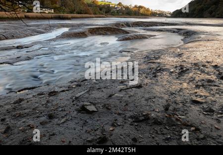 Fluss Tresillian bei Ebbe, Truro, Cornwall Stockfoto