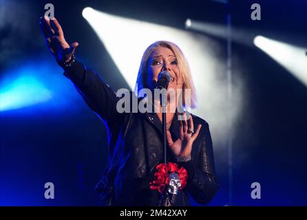 Wien, Österreich. 25. Juni 2010. Kim Wilde auf dem Donauinsel-Festival in Wien Stockfoto