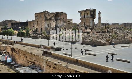 Aleppo, Syrien, die antike Stadt Aleppo nach dem Krieg Stockfoto