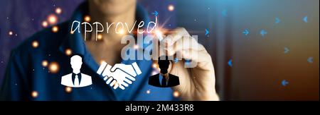 Das Konzept der Geschäftstätigkeit, das bereits genehmigt wurde. Stockfoto