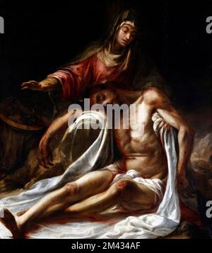 Pieta von Juan de Valdés Leal (1622-1690), Öl auf Leinwand, c.1657-60 Stockfoto