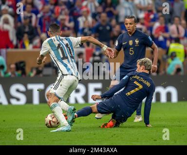 Lusail, Catar. 18.. Dezember 2022. Argentinien gegen Frankreich, Spiel gültig für das Finale der FIFA-Weltmeisterschaft 2022 im Lusail International Stadium, Doha, Katar Gutschrift: Juan Antonio Sánchez/FotoArena/Alamy Live News Stockfoto