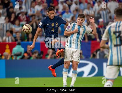 Lusail, Catar. 18.. Dezember 2022. Argentinien gegen Frankreich, Spiel gültig für das Finale der FIFA-Weltmeisterschaft 2022 im Lusail International Stadium, Doha, Katar Gutschrift: Juan Antonio Sánchez/FotoArena/Alamy Live News Stockfoto