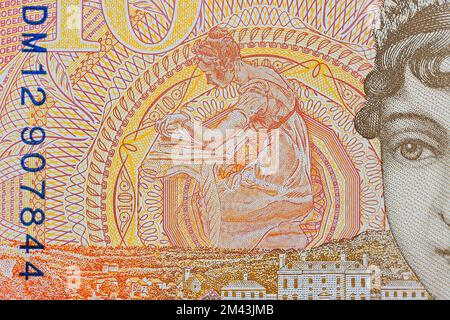 Nahaufnahme eines £10-Dollar-Scheins der Bank of England Stockfoto