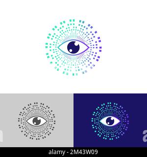 Eye Technology Logo Design Inspiration, Retina Circle Scanner.EPS 10 Stock Vektor