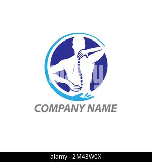 Chiropraktik Logo Wirbelsäule Wirbelsäulenpflege Vektor-Symbol Illustration.EPS 10 Stock Vektor