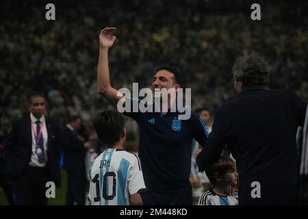 18. Dezember 2022, Lusail Iconic Stadium, Doha, QAT, FIFA-Weltmeisterschaft 2022, Finale, Argentinien gegen Frankreich, in dem Bild Argentiniens Trainer Lionel Scaloni Stockfoto