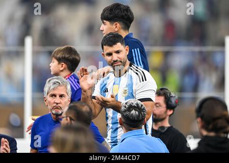 LUSAIL CITY, KATAR - DEZEMBER 18: Sergio Aguero von Argentinien während des Finales - FIFA-Weltmeisterschaft Katar 2022 zwischen Argentinien und Frankreich im Lusail Stadium am 18. Dezember 2022 in Lusail City, Katar (Foto: Pablo Morano/BSR Agency) Stockfoto