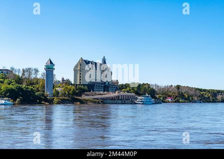 Heihe, China am Amur, Blagoveshchensk, Amur Oblast, Russland Stockfoto