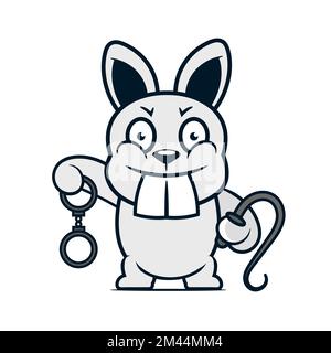 Kaninchen Silhouette in Vektor. Osterhase. Kann als Schablone oder Schablone für festliche Dekorationen, Postkarten, Schaufenster, Logos usw. verwendet werden Stock Vektor