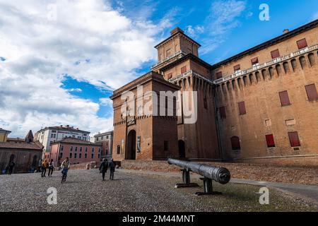 Schloss Este, UNESCO-Weltkulturerbe Ferrara, Italien Stockfoto