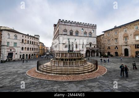 Palazzo dei Priori, historisches Zentrum von Perugia, Italien Stockfoto