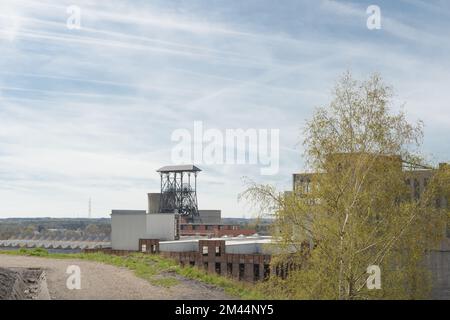 Beringen. Limburg - Belgien 11-04-2022. Kohlebergwerke und die Umgebung der Stadt Beringen. Draufsicht, horizontal Stockfoto