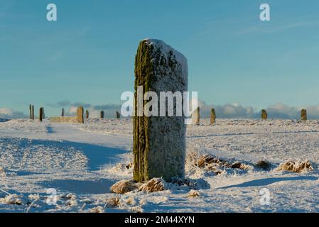 Kometenstein und Ring of Brodgar, Orkney Stockfoto
