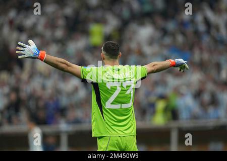 18. Dezember 2022, Lusail Iconic Stadium, Doha, QAT, FIFA-Weltmeisterschaft 2022, Finale, Argentinien gegen Frankreich, in dem Bild Argentiniens Torhüter Emiliano Martinez Stockfoto