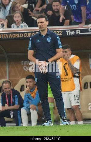 18. Dezember 2022, Lusail Iconic Stadium, Doha, QAT, FIFA-Weltmeisterschaft 2022, Finale, Argentinien gegen Frankreich, in dem Bild Argentiniens Trainer Lionel Scaloni Stockfoto