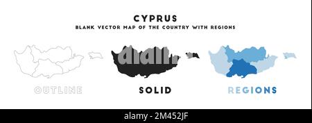 Zypernkarte. Grenzen von Zypern für Ihre Infografik. Vektorform. Vektordarstellung. Stock Vektor