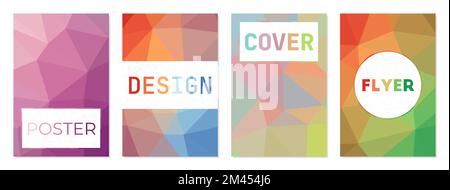 Satz abstrakter moderner Cover. Kann als Cover, Banner, Flyer, Poster, Visitenkarte, Broschüre. Fantastische Kollektion mit geometrischem Hintergrund. Stock Vektor