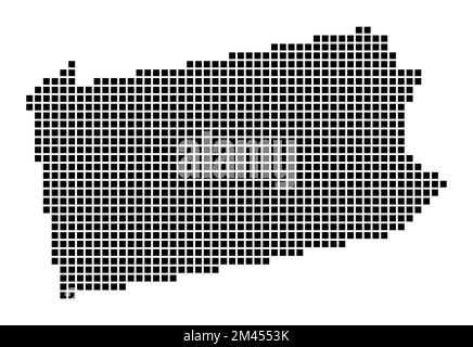 Karte von Pennsylvania. Karte von Pennsylvania im gepunkteten Stil. Rahmen des US-Bundesstaates gefüllt mit Rechtecken für Ihr Design. Vektordarstellung. Stock Vektor