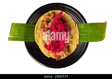 Tacos polanco mit Huhn und mexikanischer Geheimsauce Stockfoto