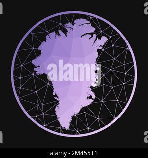 Symbol für Grönland. Polygonale Vektorkarte des Landes. Grönland-Symbol im geometrischen Stil. Stock Vektor