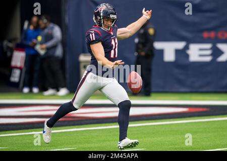 Houston, TX, USA. 18.. Dezember 2022. Houston Texans spielen Cameron Johnston (11) bei einem Spiel zwischen den Kansas City Chiefs und den Houston Texans in Houston, TX. Trask Smith/CSM/Alamy Live News Stockfoto