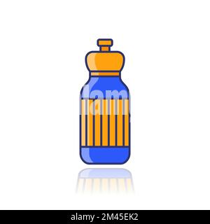 Symbol für wiederverwendbare Flasche für Wasser mit Umriss Stock Vektor