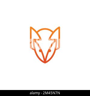 Fox Head Line Logo. Fox Head Icon, perfekt für IT-Serviceunternehmen und Markenlogo Stock Vektor