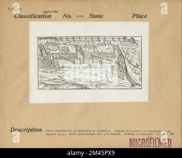 Römisches Bauwerk, Beschrieben Von Vitruvius. Originalüberschrift: Römischer Bau wie von Vitruvius beschrieben. Italienische Übersetzung von Vitruvius' Werken. Rusconi (G.A.) della Archittetura. Stockfoto