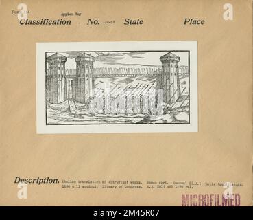 Römisches Fort. Originalunterschrift: Römische Festung. Italienische Übersetzung von Vitruvius' Werken. Rusconi (G.A.) della Archittetura. Stockfoto