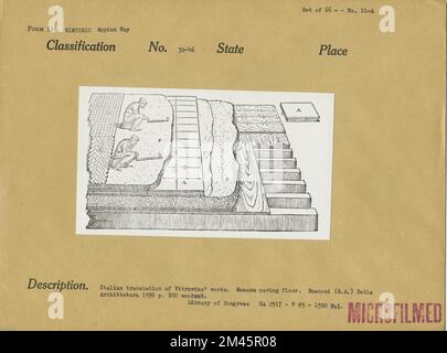 Römer-Straßenboden. Originalunterschrift: Römischer Fußboden. Italienische Übersetzung von Vitruvius' Werken. Rusconi (G.A.) della Archittetura. Set mit 66 Stück - Nr. 11-A. Stockfoto