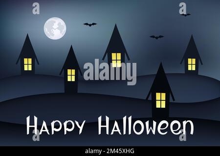 Halloween-Poster. Mondscheinnacht. Vektordarstellung. Stock Vektor