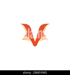 Design mit V-Fox-Logo. Fox-Symbol Einfach Stock Vektor