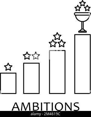 Liniensymbol für Ambition Steps. Karrieremotivitäts-Arrow-Konzeptdarstellung Stock Vektor
