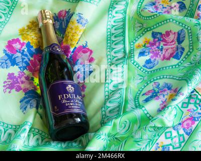 Französischer Champagner F. Dulac. Stockfoto