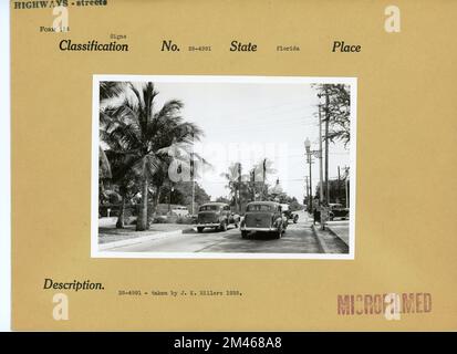 Straße in Florida. Originalunterschrift: 38-4991 - aufgenommen von J. K. Hillers 1938. Bundesstaat: Florida. Stockfoto