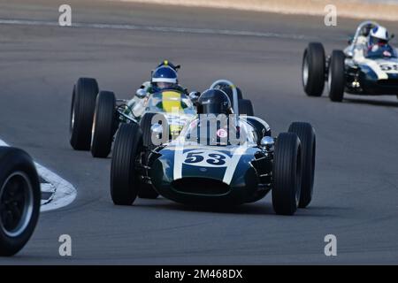 Justin Maeers, Cooper T53, HGPCA Pre ’66 Grand Prix Cars, Historic Grand Prix Cars Association, zwei zwanzig-Minuten-Rennen über die Veranstaltung, mit der Wiederaufnahme Stockfoto