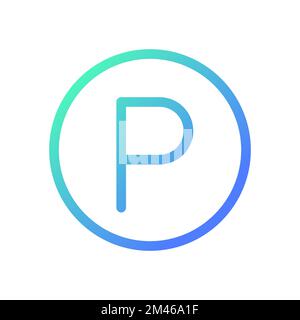 Parkposition Pixel Perfect Gradient lineares ui-Symbol Stock Vektor