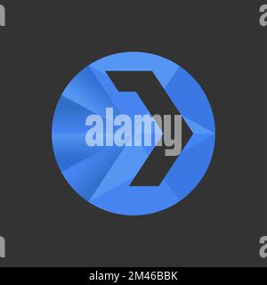 Kreisförmiges Blau mit Buchstabe D Bildgrafik Symbol Logo Design abstraktes Konzept Vektormaterial. Wird als Symbol im Zusammenhang mit Initialen oder Monogrammen verwendet Stock Vektor