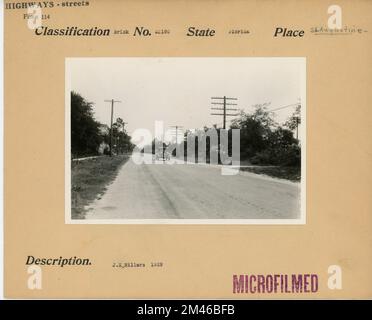 Straße in Florida. Originalunterschrift: J. K. Hillers 1929. Bundesstaat: Florida. Ort: St. Augustine. Stockfoto