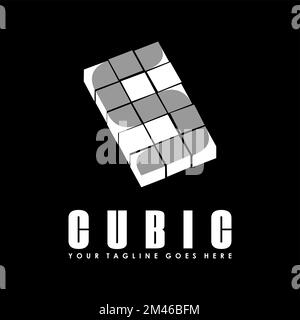 3D kubische Form mit Buchstabe oder Wort Schriftart S Grafik Symbol Logo Design abstraktes Konzept Vektormaterial. Wird als Symbol in Verbindung mit Spielen oder Spielzeug verwendet Stock Vektor